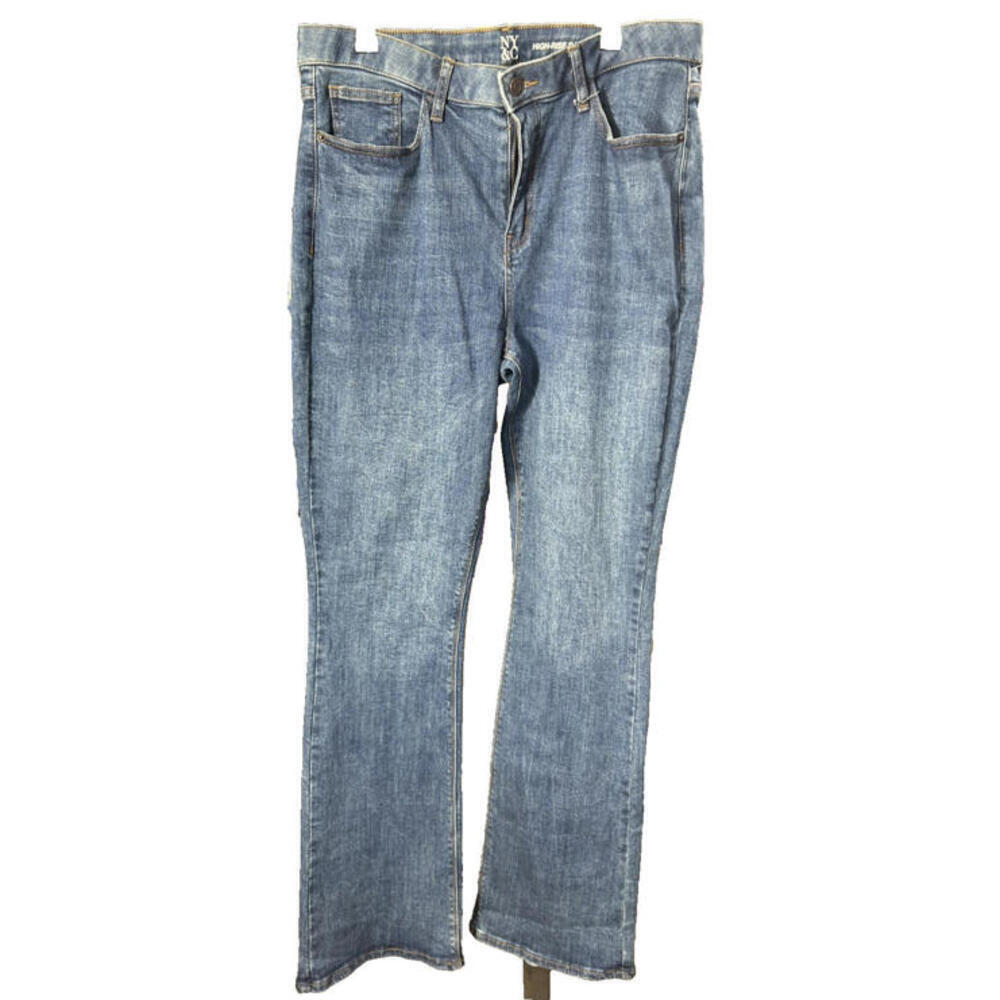 NY&C Women's Size 14 High Rise Barely Boot Stretch Blue Jeans